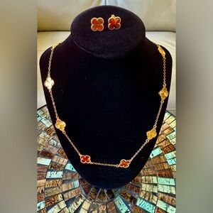 Elegant Gold-plated Necklace, earrings and ring set.